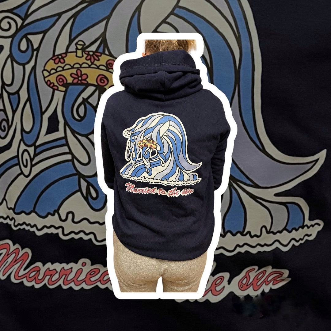 Women’s Organic Married to The Sea Hoodie Navy Blue