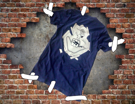 Men’s Taped up Skate up Organic Tee Navy Blue